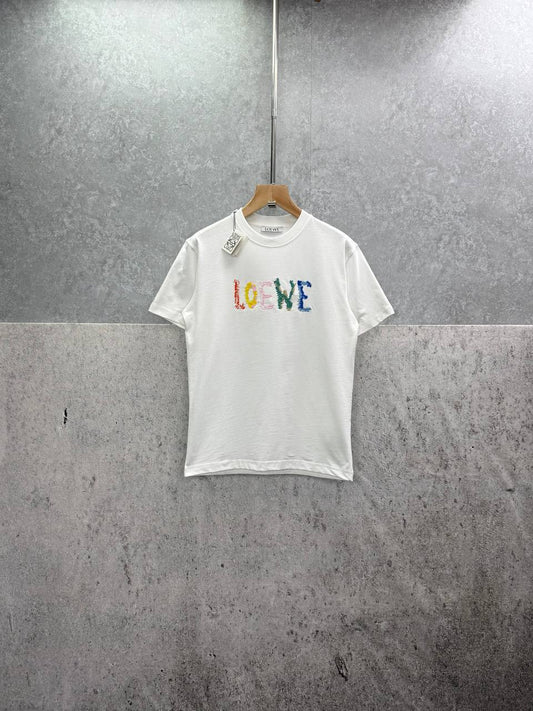 Loewe Logo Embroidered T-Shirts Mens in 2 Colors UK Reps AAA Quality