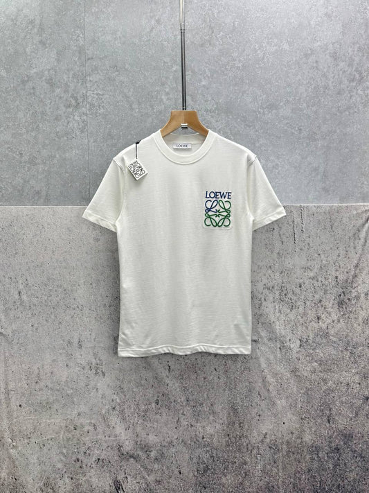 Loewe Brand-Embroidered Pocket T-Shirts Mens in 2 Colors UK Reps AAA Quality