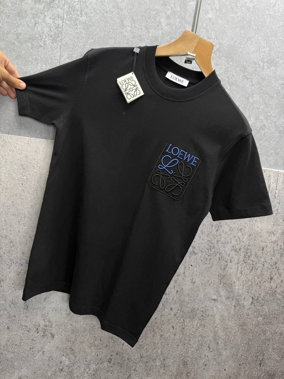 Loewe Brand-Embroidered Pocket T-Shirts Mens in 2 Colors UK Reps AAA Quality
