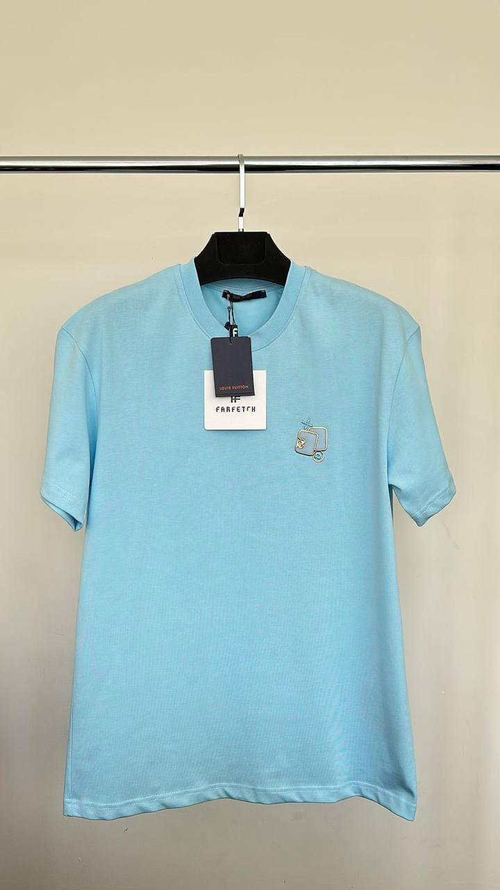 Louis Vuitton Short-Sleeved Crewneck With Signature T-Shirts Mens in Multiple Colors UK Reps AAA Quality