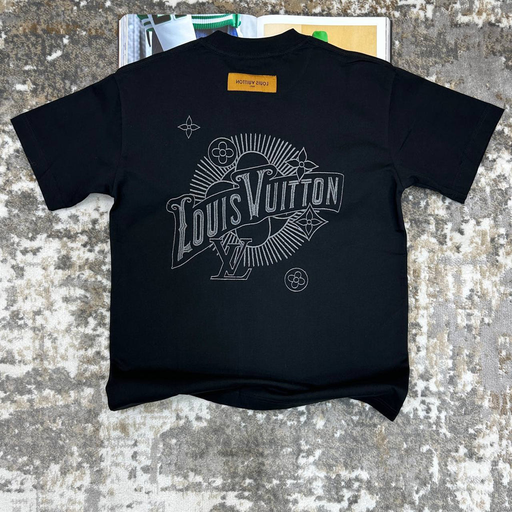 Louis Vuitton Embroidered T-Shirts Mens in 2 Colors UK Reps AAA Quality