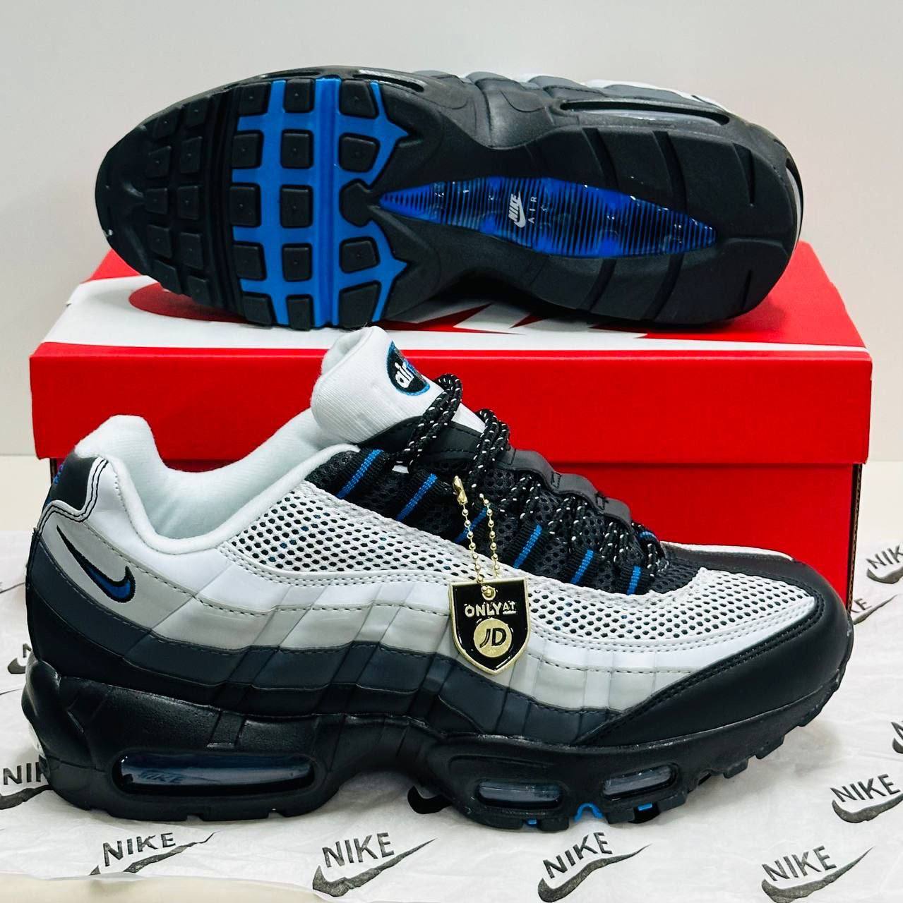 Nike Air Max 95 Cool Grey and Blue Mens Trainers Best Sale UK Reps AAA Quality
