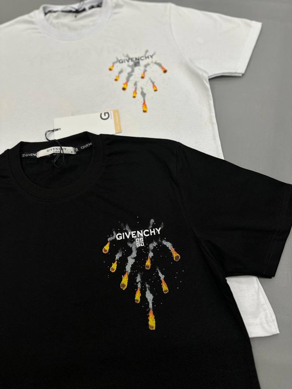 Givenchy Signature Flames Logo T-shirt Mens in 2 Colors Best Sale UK Reps AAA Quality