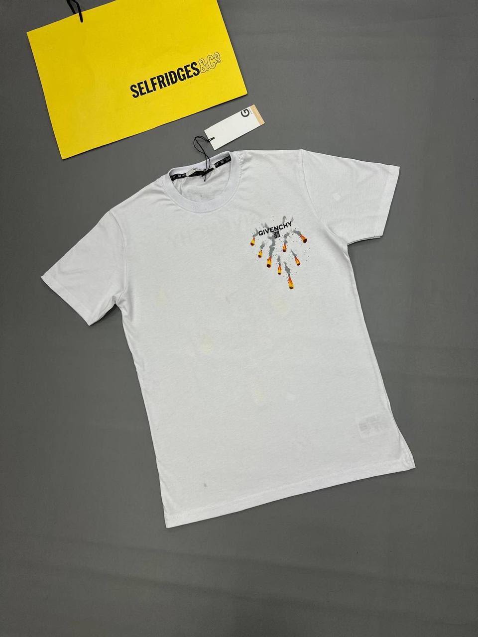 Givenchy Signature Flames Logo T-shirt Mens in 2 Colors Best Sale UK Reps AAA Quality