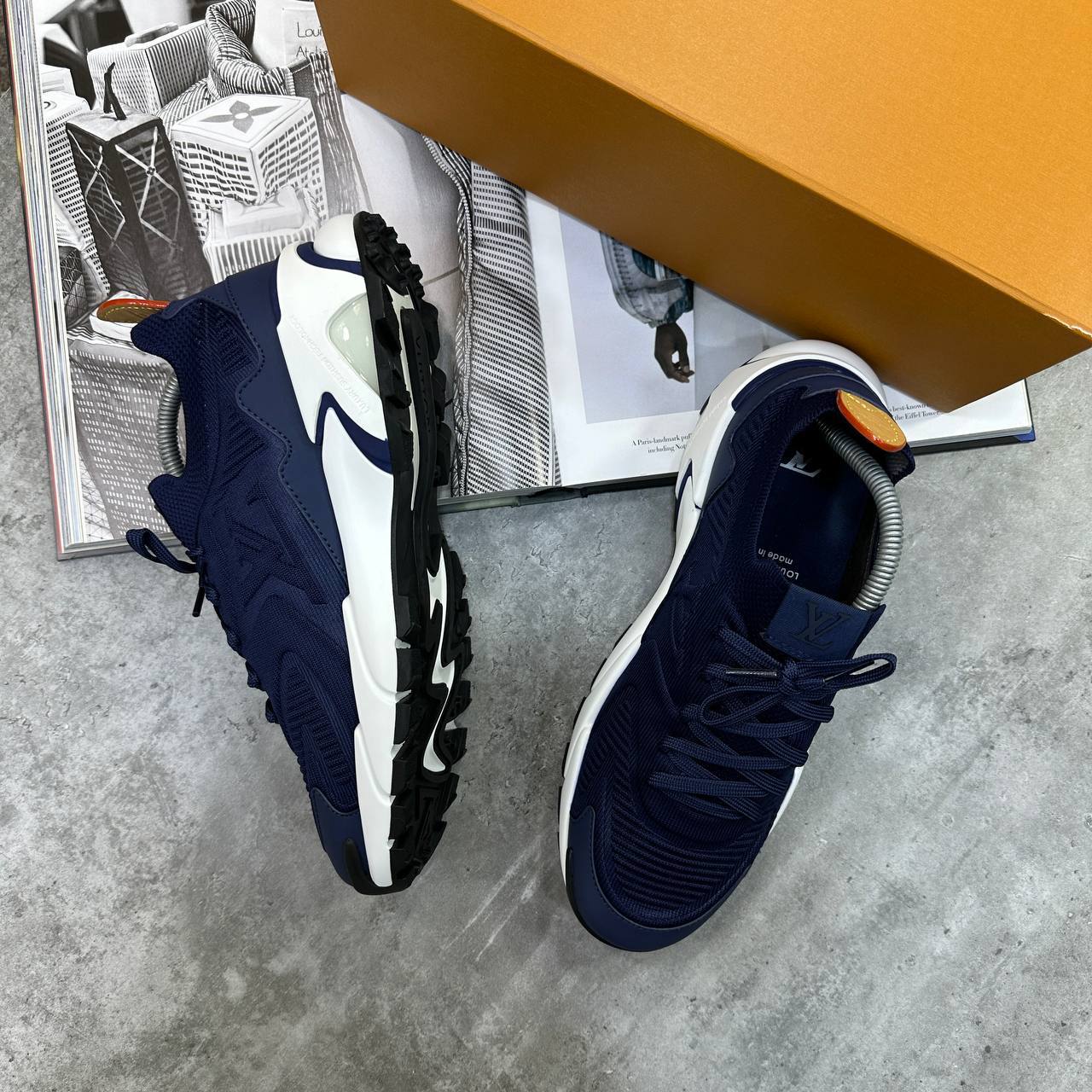Louis Vuitton Runner Tactic Trainer Sneakers in Navy Blue Mens UK Reps AAA Quality