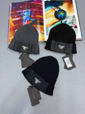 Prada Re-Nylon Knitted Black Wool Beanie in Multiple Colors UK Reps AAA Quality
