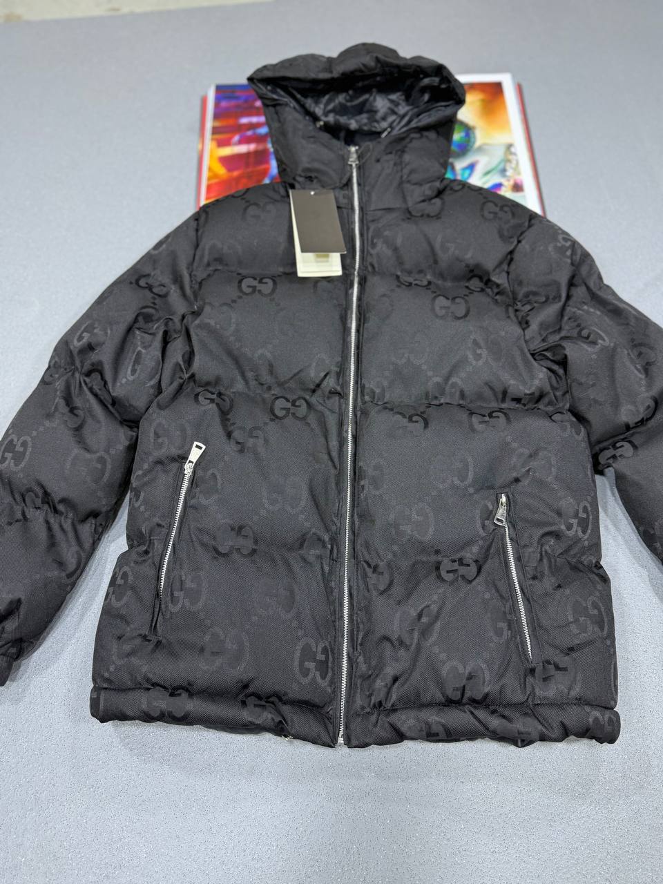 Gucci Jumbo GG Puffer Canvas Jacket 'Black' Mens Best Sale UK Reps AAA Quality