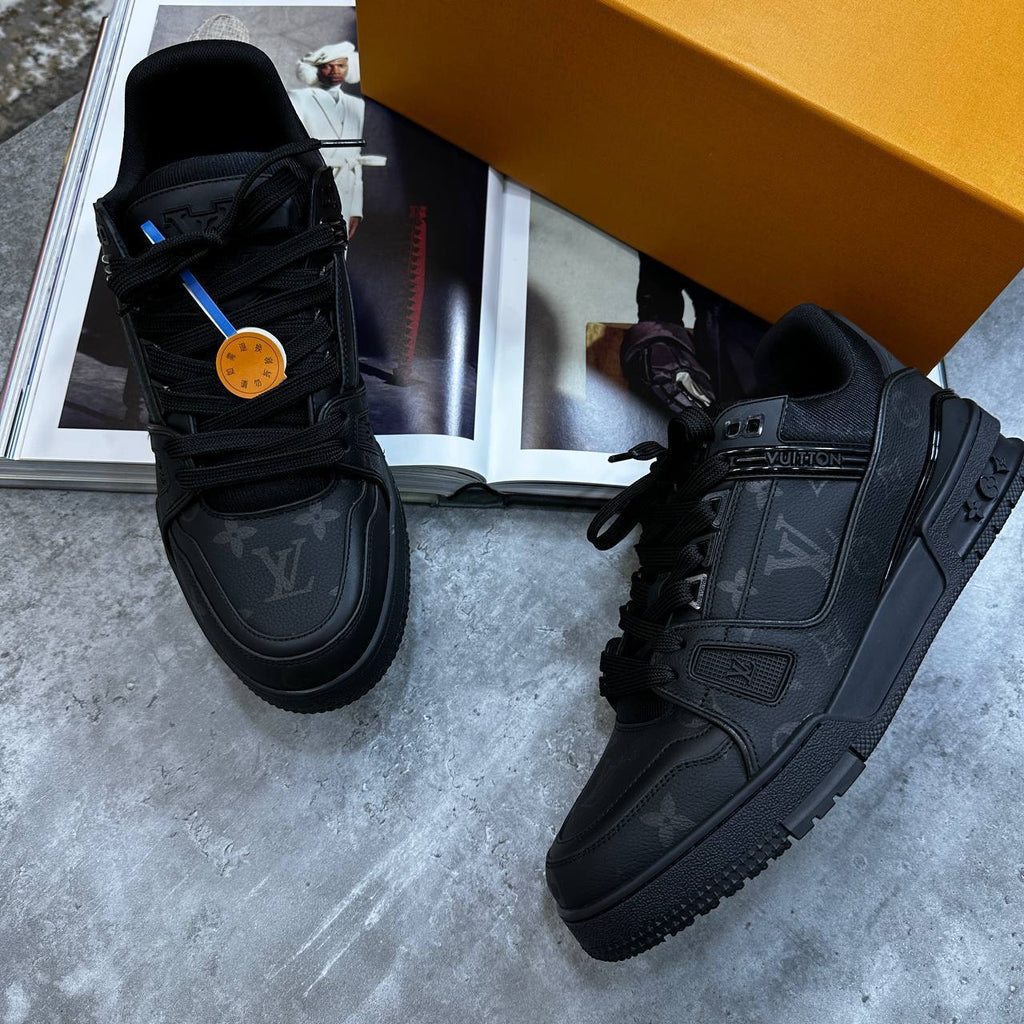 Louis Vuitton Men's Trainer Black Monogram Edition UK Reps AAA Quality