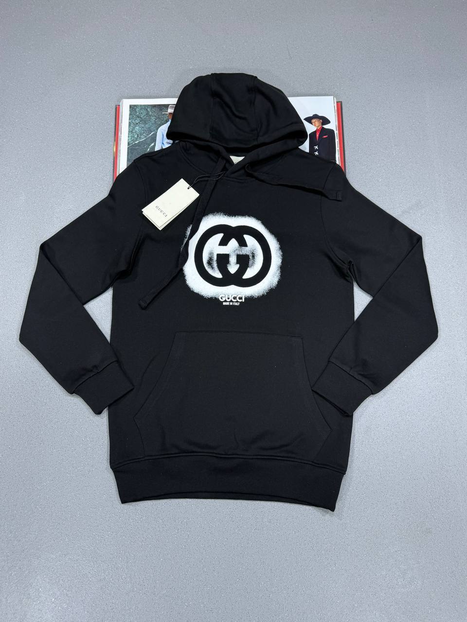 Gucci Logo-Printed Drawstring Cotton Hoodie for Men in 2 Colors UK Reps AAA Quality