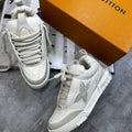 Louis Vuitton LV Low Top Skate Sneakers Grey Mens Best Sale UK Reps AAA Quality