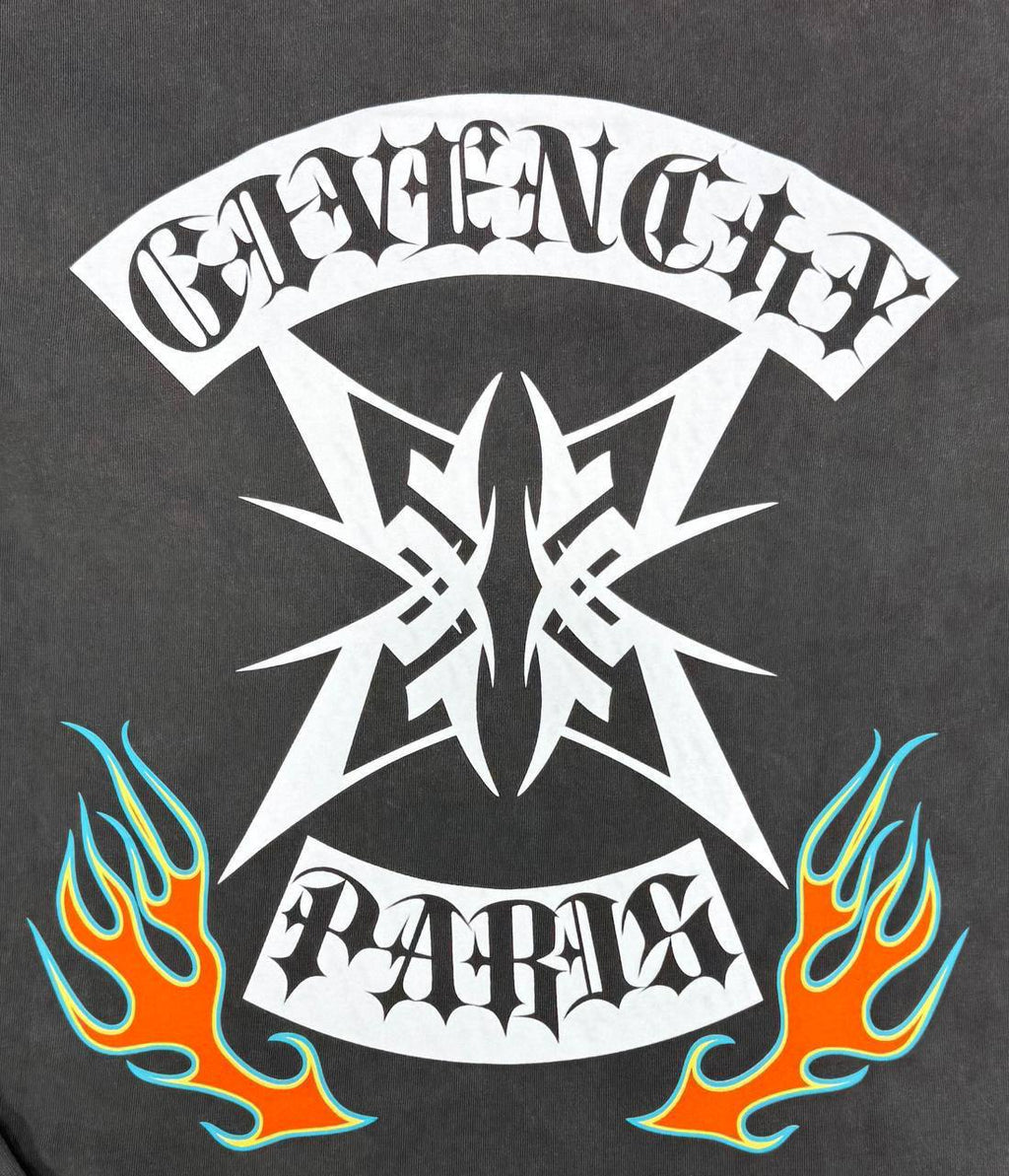 Givenchy Flames Logo Round Neck T-shirts in Black Best Sale UK Reps AAA Quality