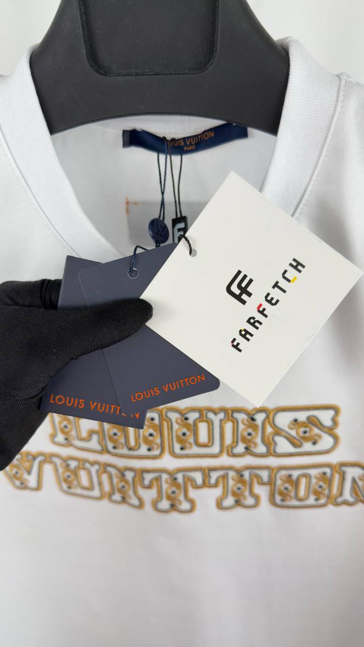 Louis Vuitton Logo Printed T-Shirts Mens in 2 Colors UK Reps AAA Quality