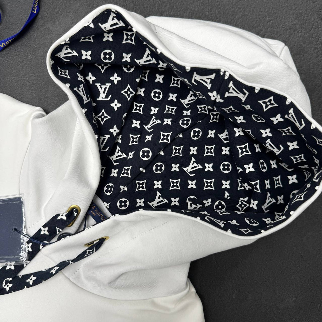 Louis Vuitton Men's Cotton Monogram Accent Hoodie Printed in 2 Colors UK Reps AAA Quality