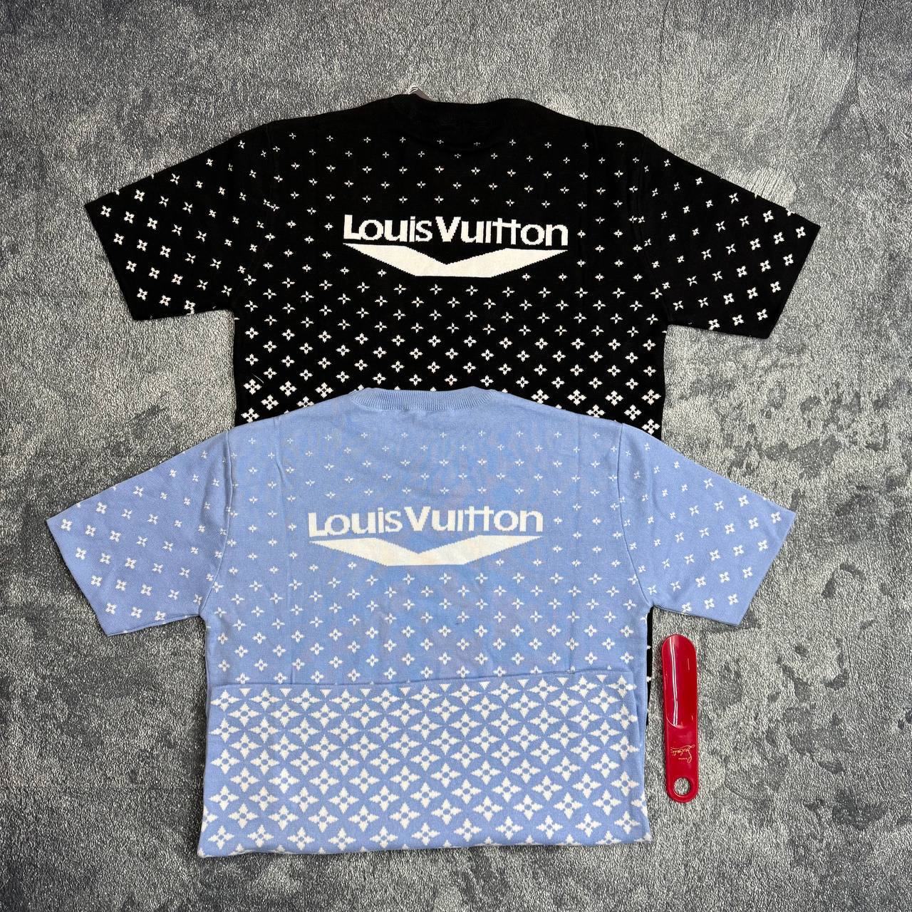Louis Vuitton Knitted Cotton T-Shirts Mens in 2 Colors UK Reps AAA Quality