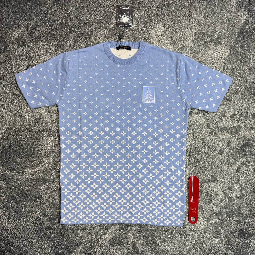 Louis Vuitton Knitted Cotton T-Shirts Mens in 2 Colors UK Reps AAA Quality