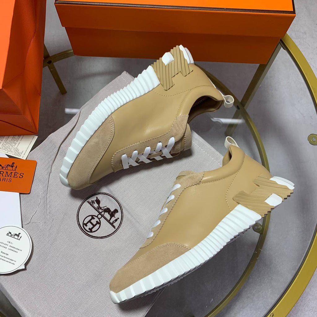 Hermes Beige Bouncing Sneakers Men's Best Sale UK Reps AAA Quality