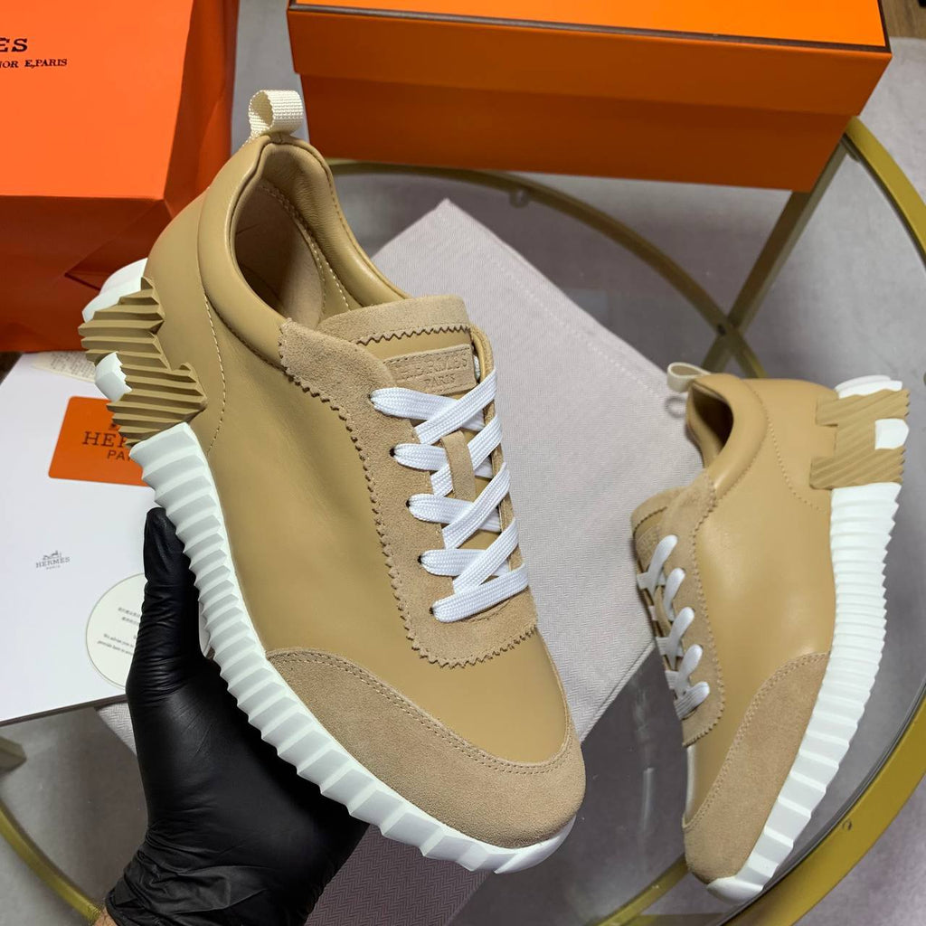 Hermes Beige Bouncing Sneakers Men's Best Sale UK Reps AAA Quality