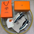 Hermes Black/Blue Bouncing Sneakers Men's Best Sale UK Reps AAA Quality