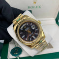Rolex Day-Date Eisenkiesel Dial Fluted Bezel Watch with Gold Bracelet Mens Watches Best Sale UK Reps AAA Quality