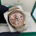 Rolex Day-Date Roman Pink Dial Fluted Bezel Watch with Rose Gold Bracelet Mens Watches Best Sale UK Reps AAA Quality