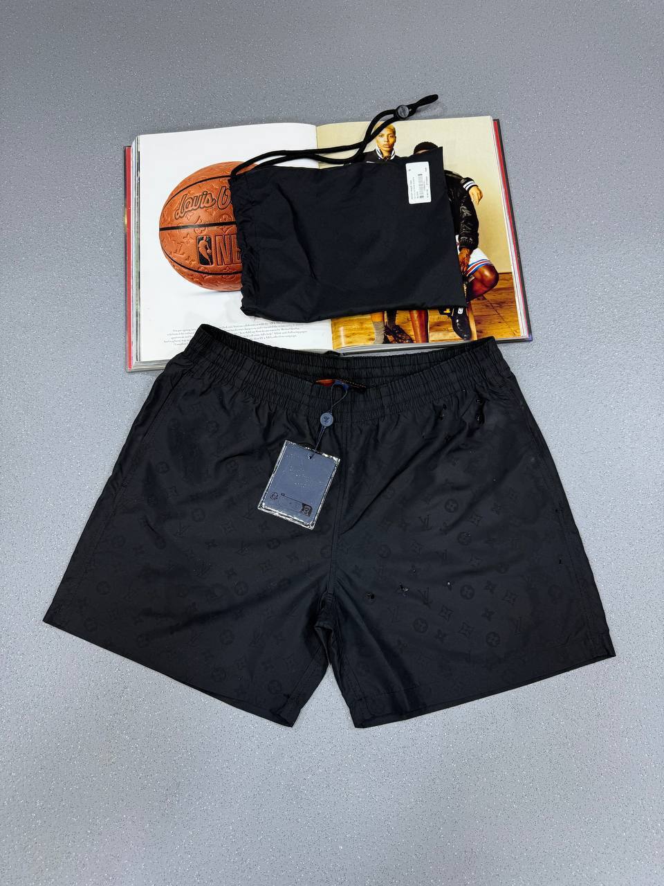 Louis Vuitton LV Print Black Shorts Mens Best Sale UK Reps AAA Quality