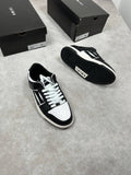 Amiri Skel Low-Top Leather Sneakers in Black Mens Best Sale UK Reps AAA Quality