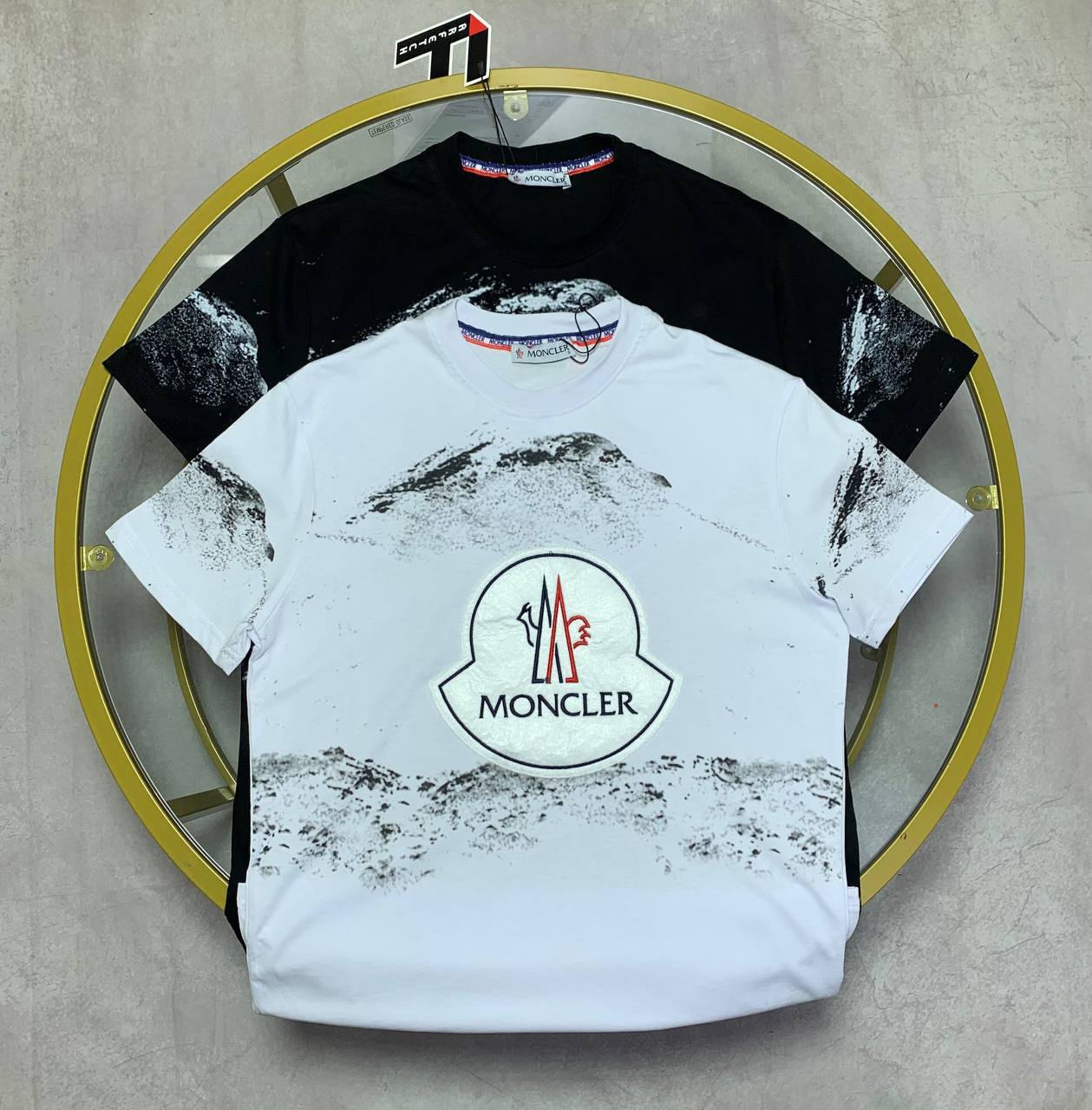 Moncler Logo-Print Cotton T-Shirt Mens in 2 Colors UK Reps AAA Quality