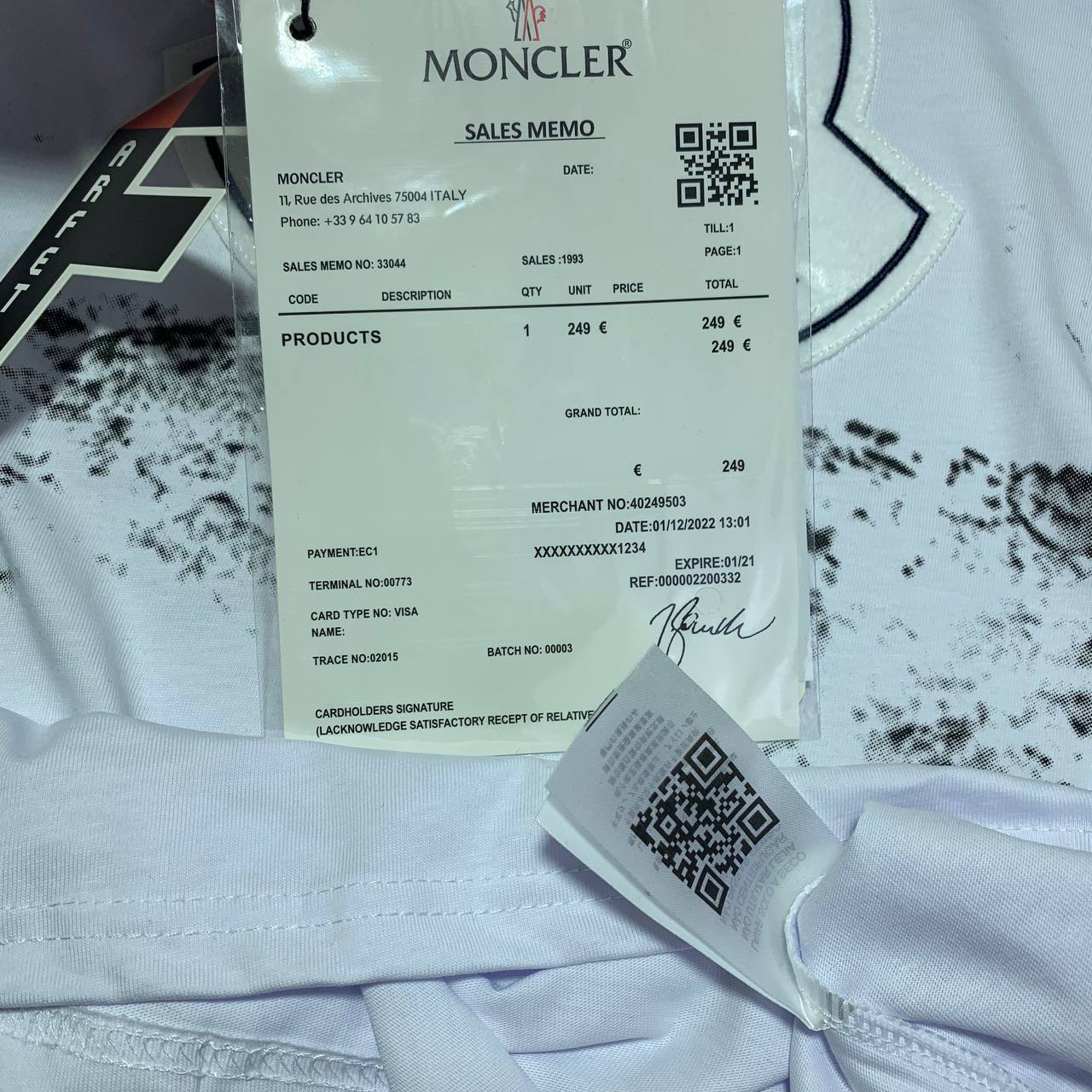 Moncler Logo-Print Cotton T-Shirt Mens in 2 Colors UK Reps AAA Quality