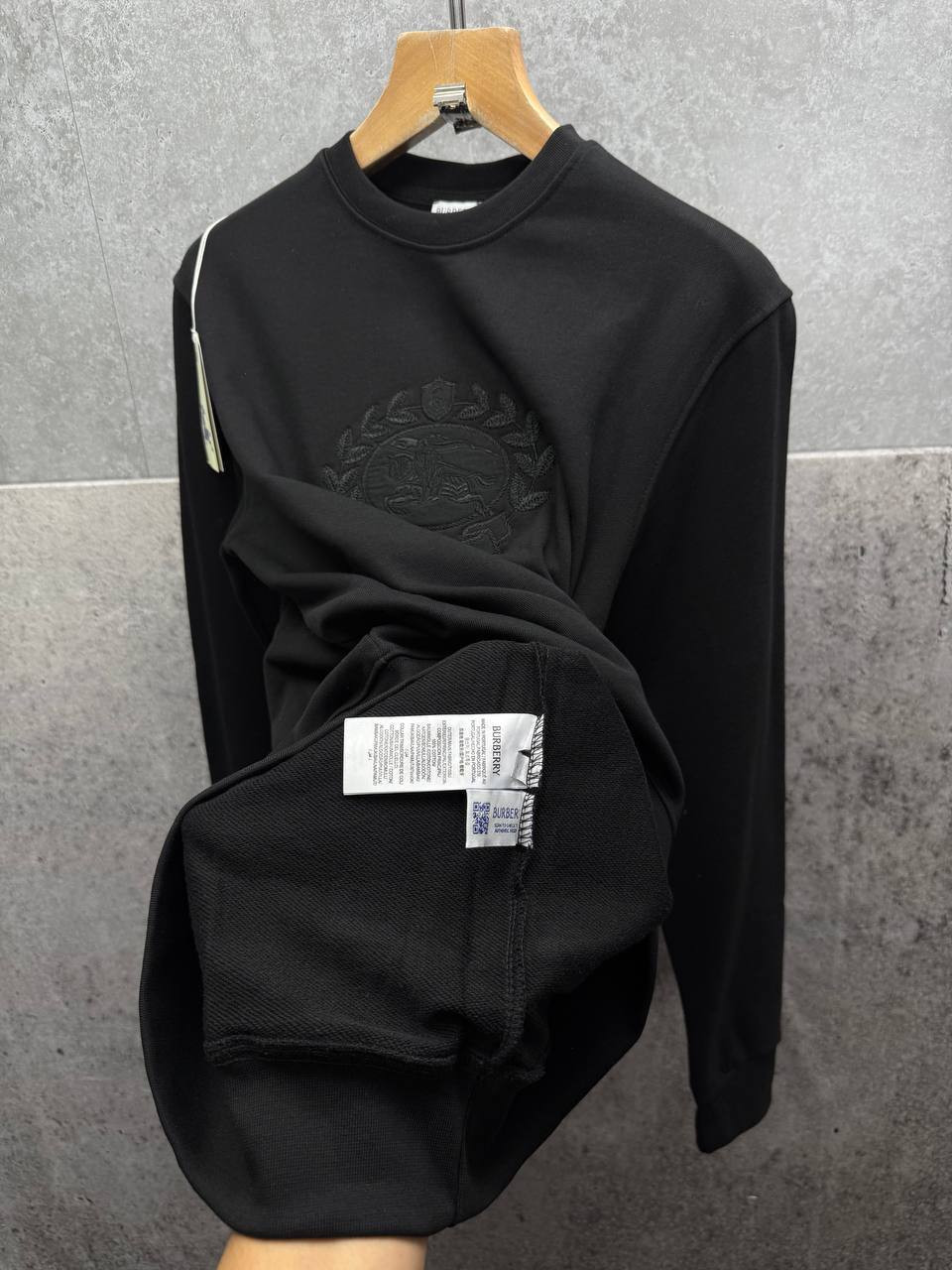 Burberry EKD-Textured Cotton Sweatshirt Mens in 2 Colors UK Reps AAA Quality