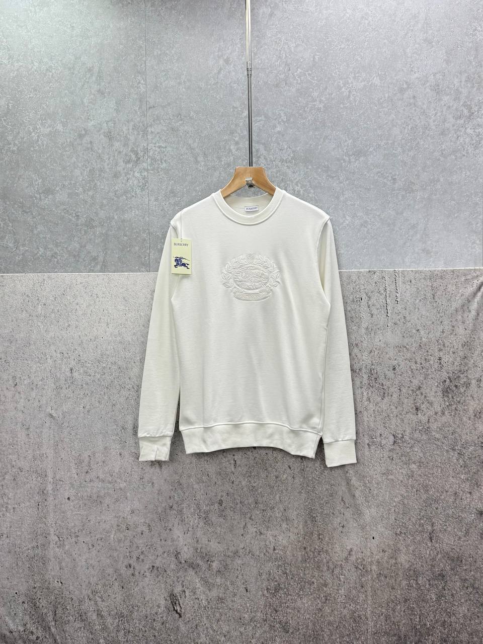 Burberry EKD-Textured Cotton Sweatshirt Mens in 2 Colors UK Reps AAA Quality