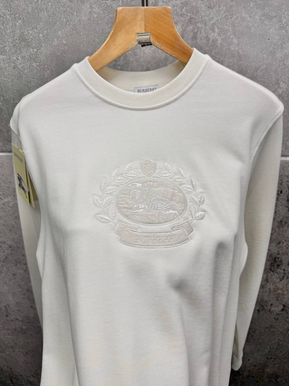 Burberry EKD-Textured Cotton Sweatshirt Mens in 2 Colors UK Reps AAA Quality