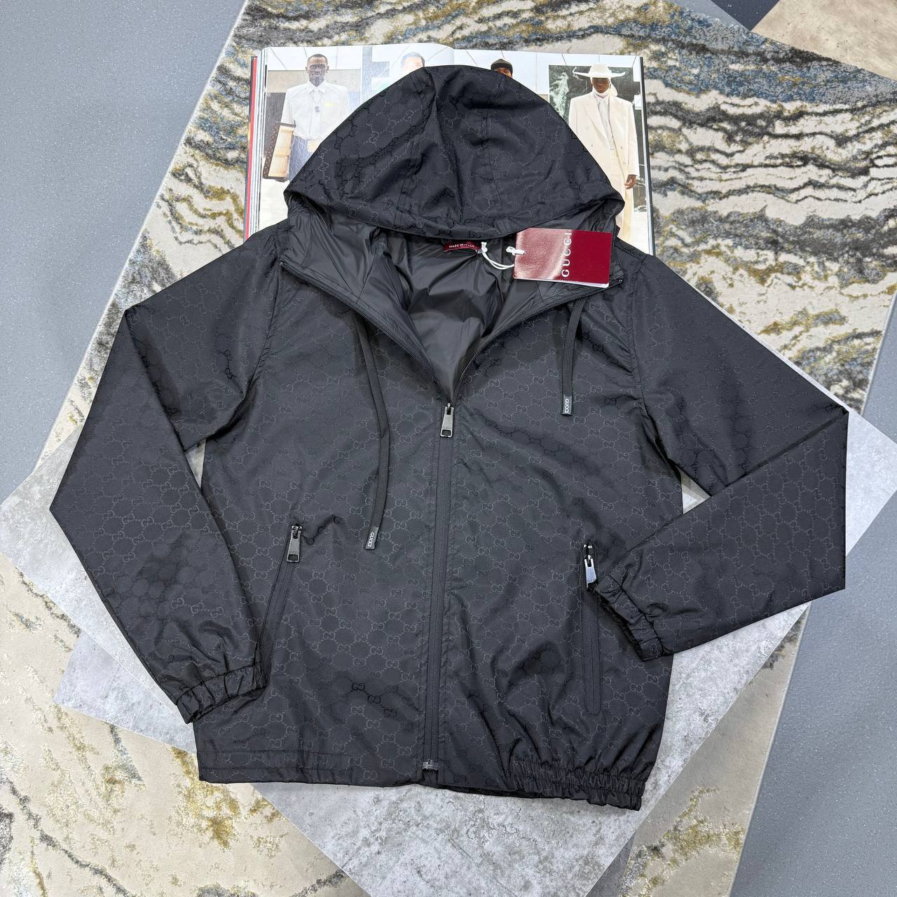 Gucci GG Jacquard Hooded Jackets Mens in 2 Colors UK Reps AAA Quality