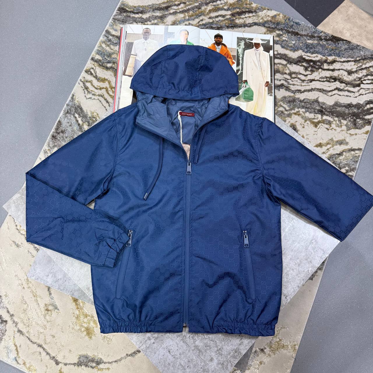 Gucci GG Jacquard Hooded Jackets Mens in 2 Colors UK Reps AAA Quality
