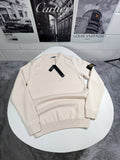 Stone Island Wool Crewneck Sweatshirts Mens Logo Patch in Beige Color UK Reps AAA Quality