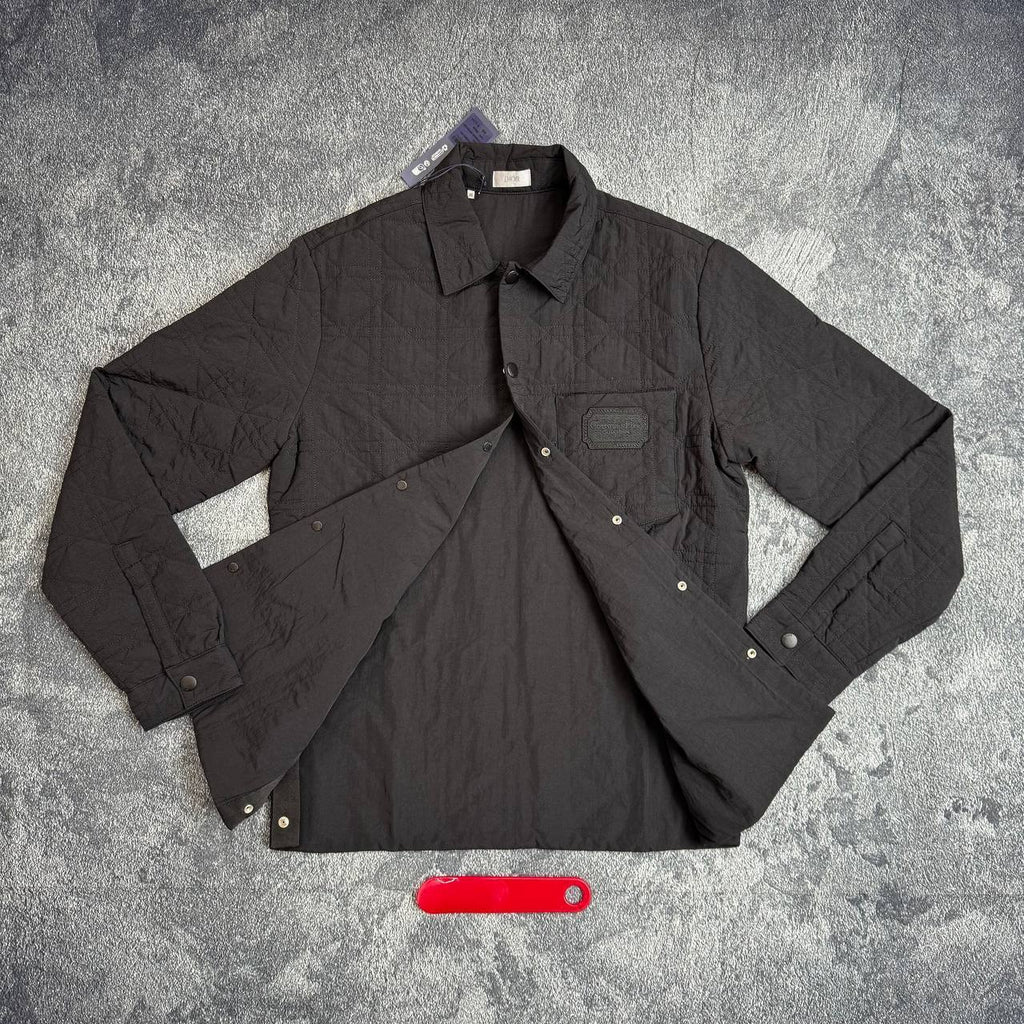 Christian Dior Cannage Technical Fabric Overshirt Mens in Black Color UK Reps AAA Quality