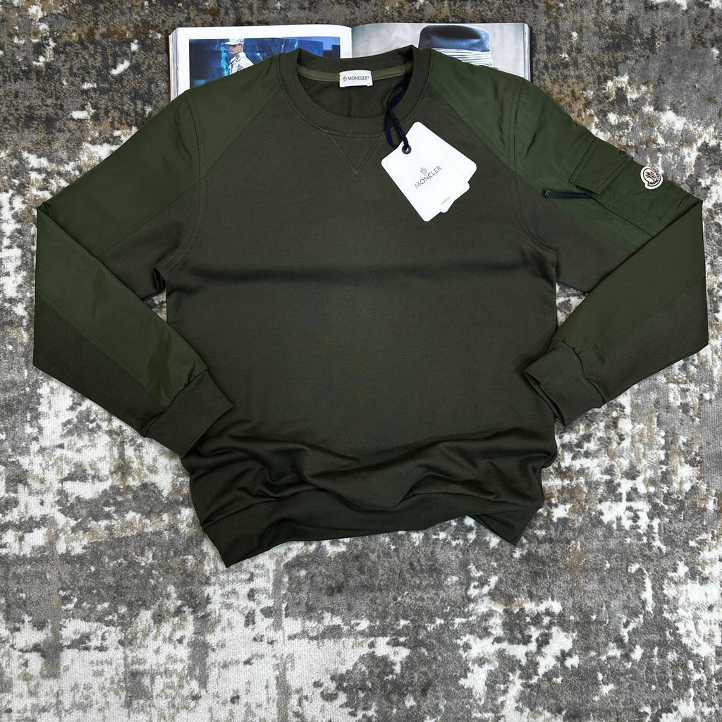 Moncler Fleece Crewneck Jumpers with Sleeve Pockets Mens in Multiple Colors Best Sale UK Reps AAA Quality