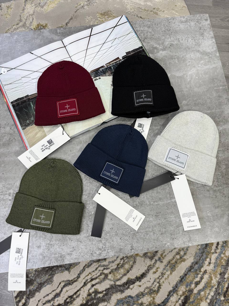 Stone Island Badge Woolen Beanie in Multiple Colors Best Sale UK Reps AAA Quality