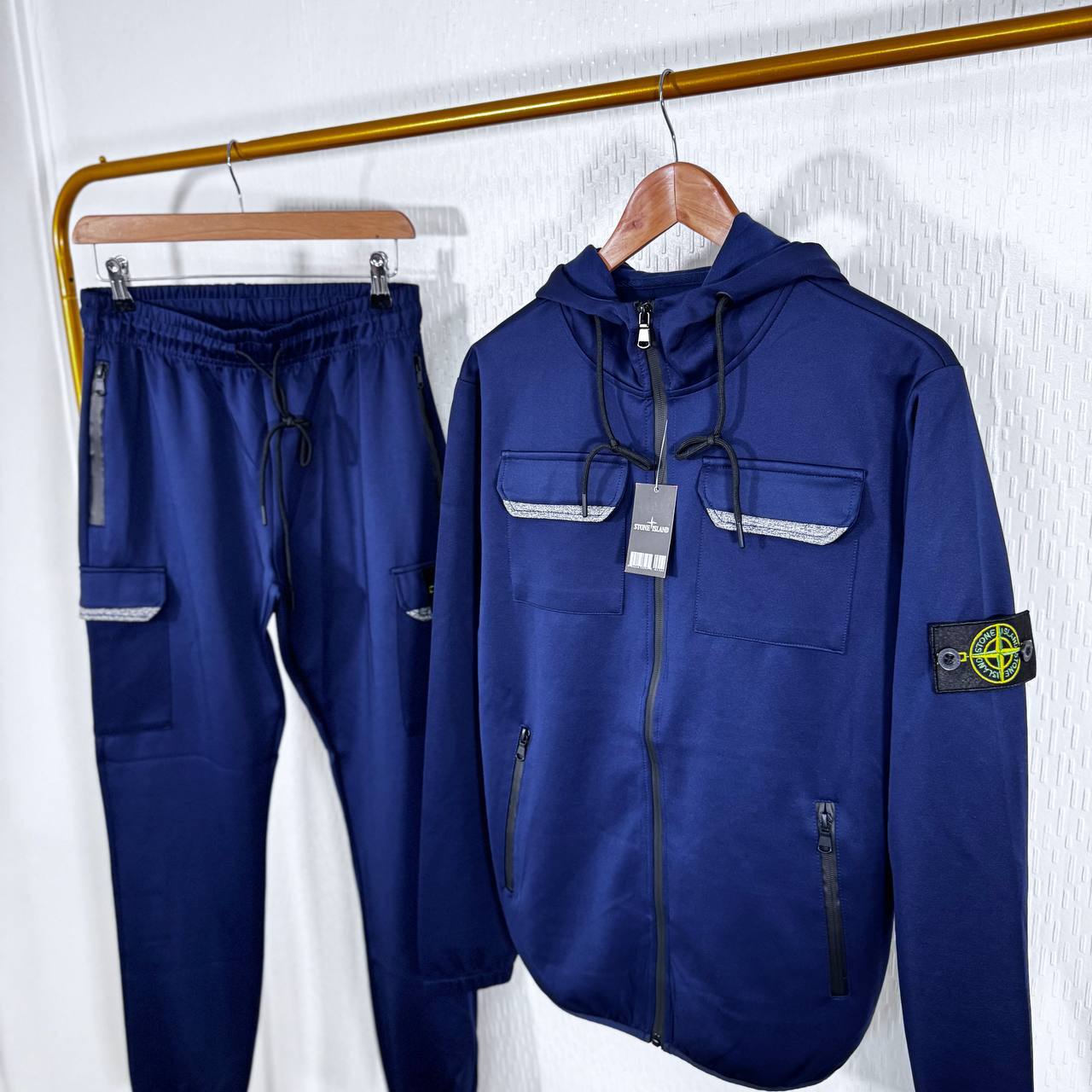 Stone Island Stripe Hooded Tracksuits in Multiple Colors Best Sale UK Reps AAA Quality