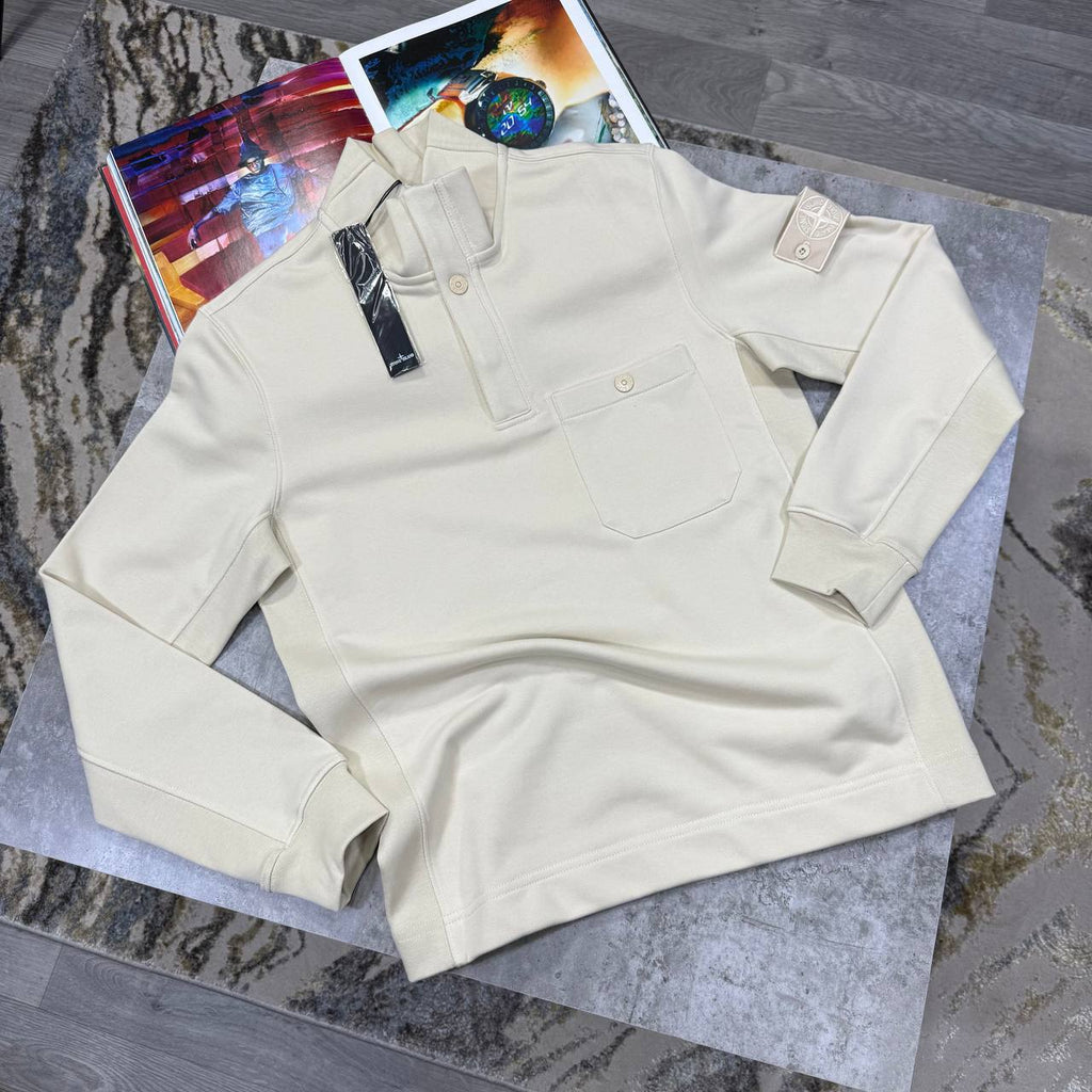 Stone Island Ghost Half-Snap Button Sweatshirt Mens in Multiple Colors Best Sale UK Reps AAA Quality