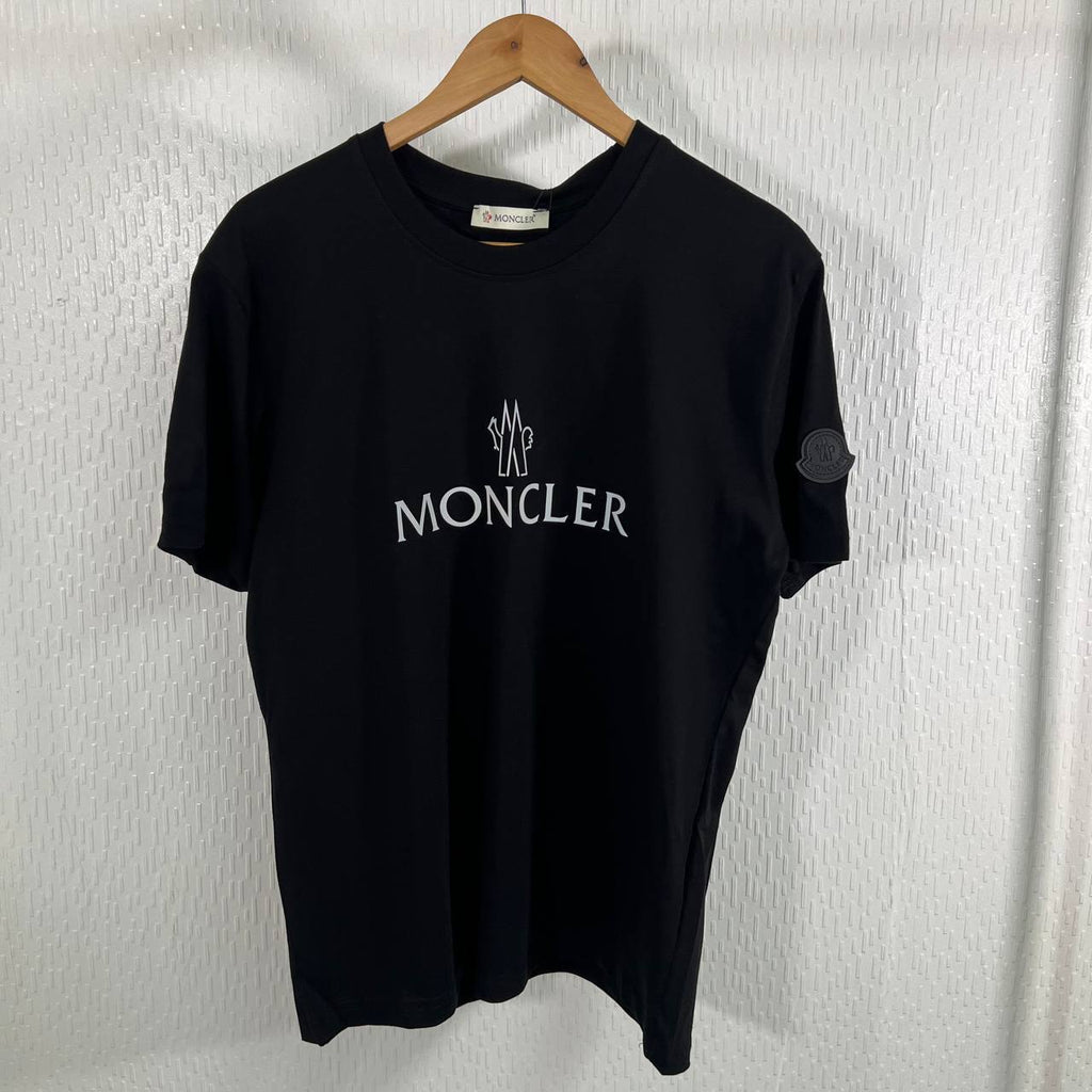 Moncler Reflective Logo Print T-Shirt Mens in 2 Colors Best Sale UK Reps AAA Quality