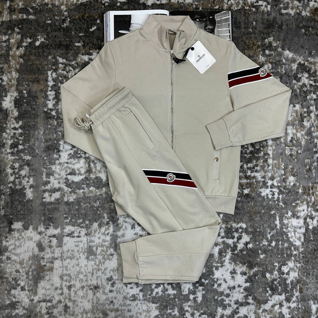 Moncler Tri Colour Accent Zip Cardigan Mens Tracksuit in 2 Colors Best Sale UK Reps AAA Quality