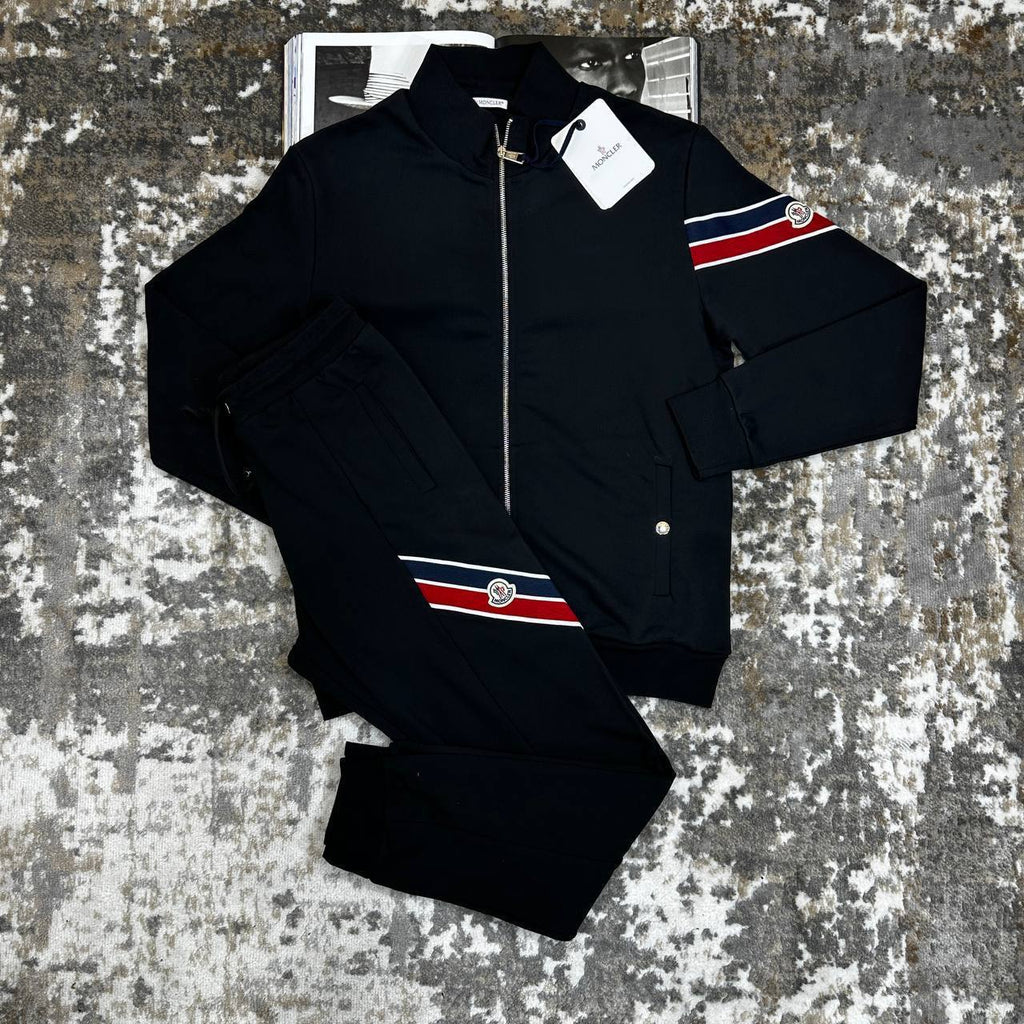 Moncler Tri Colour Accent Zip Cardigan Mens Tracksuit in 2 Colors Best Sale UK Reps AAA Quality