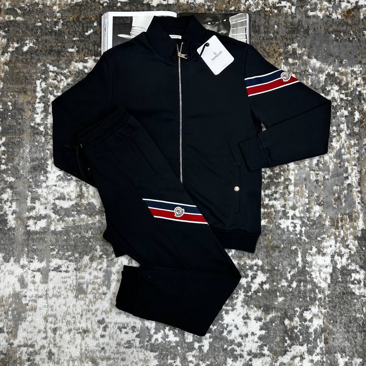 Moncler Tri Colour Accent Zip Cardigan Mens Tracksuit in 2 Colors Best Sale UK Reps AAA Quality