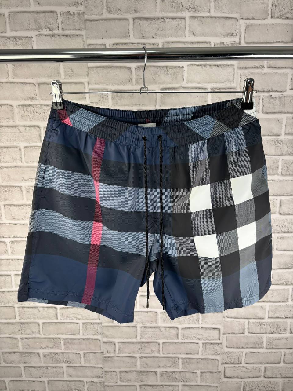 Burberry Exaggerated Check Drawcord Swim Shorts Men's Straight-Leg Mid-Length UK Reps Sale AAA Quality