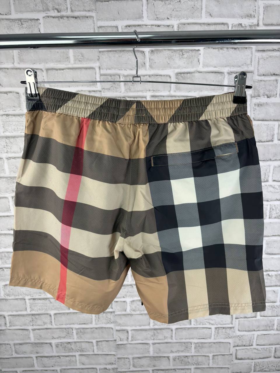 Burberry Exaggerated Check Drawcord Swim Shorts Men's Straight-Leg Mid-Length UK Reps Sale AAA Quality