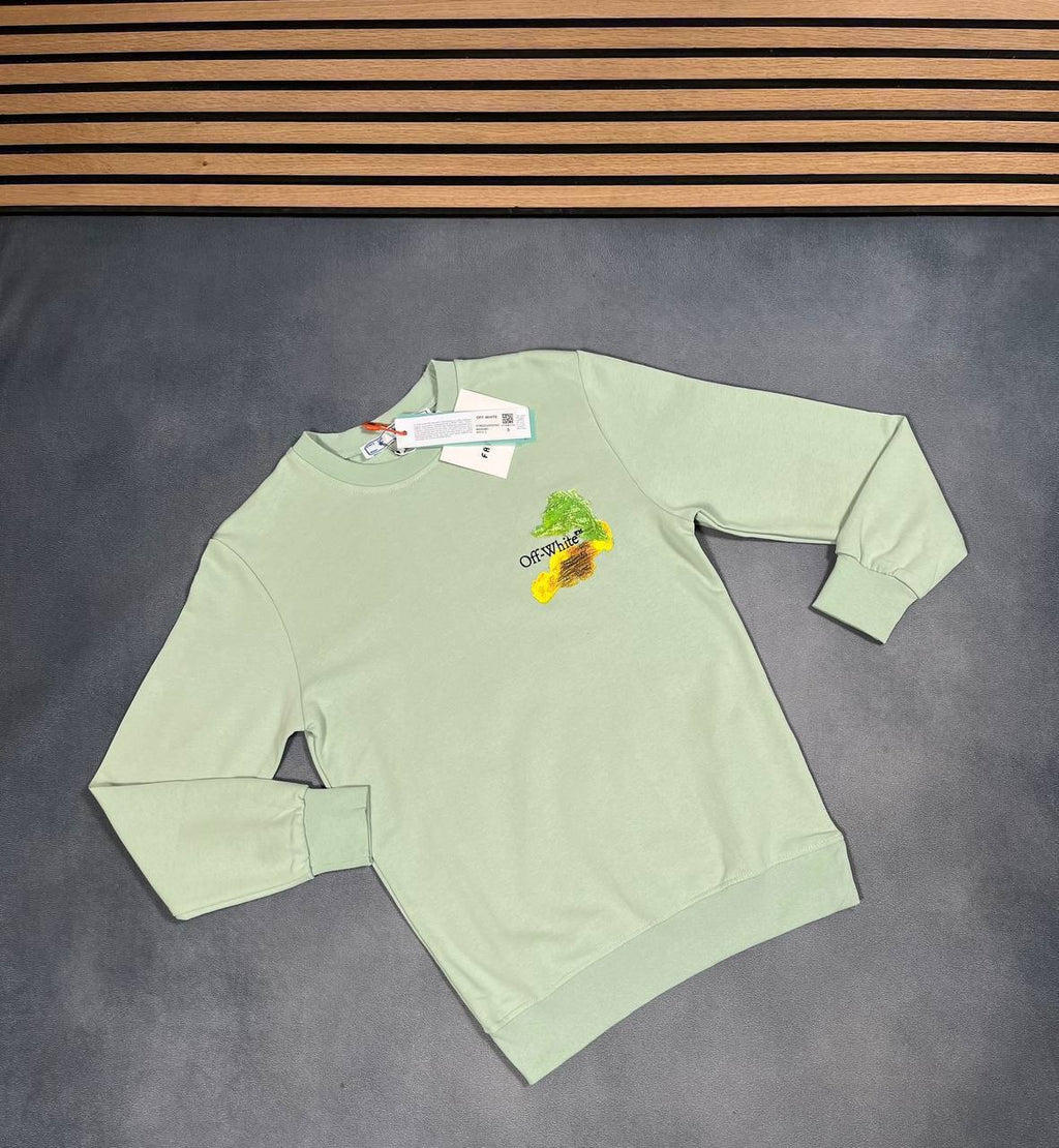 Off-White Russell Athletic Round Neck Logo Men's Jumpers 2 Colors