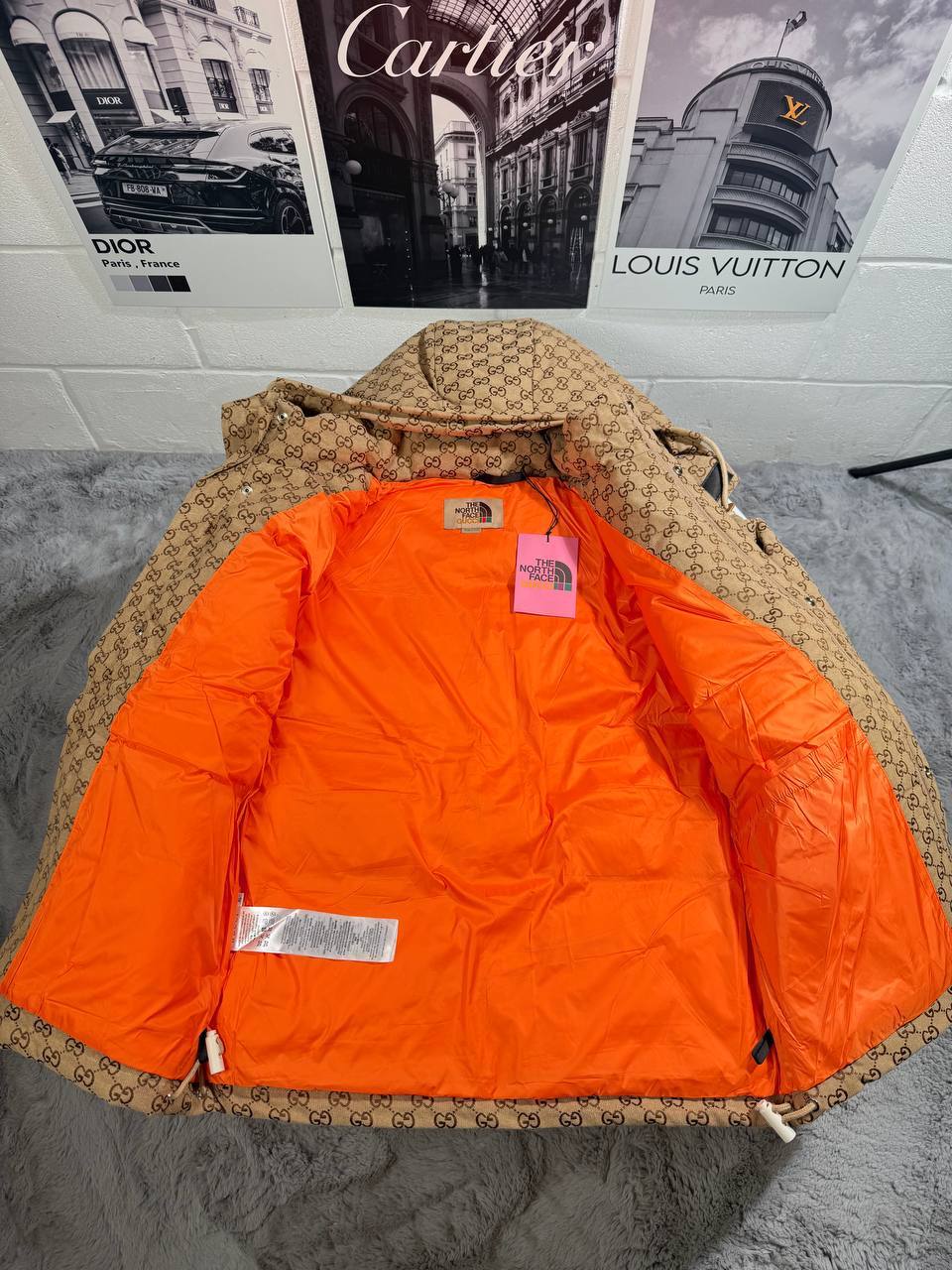 Gucci x The North Face Print Jacket Beige/Ebony Mens Best Sale UK Reps AAA Quality