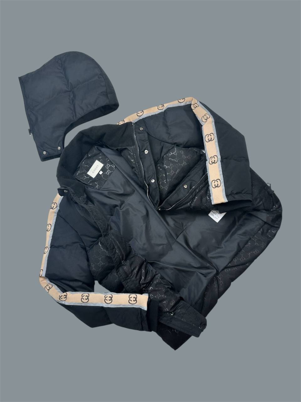 Gucci GG Jacquard Nylon Padded Mens Jacket in Black Color Best Sale UK Reps AAA Quality