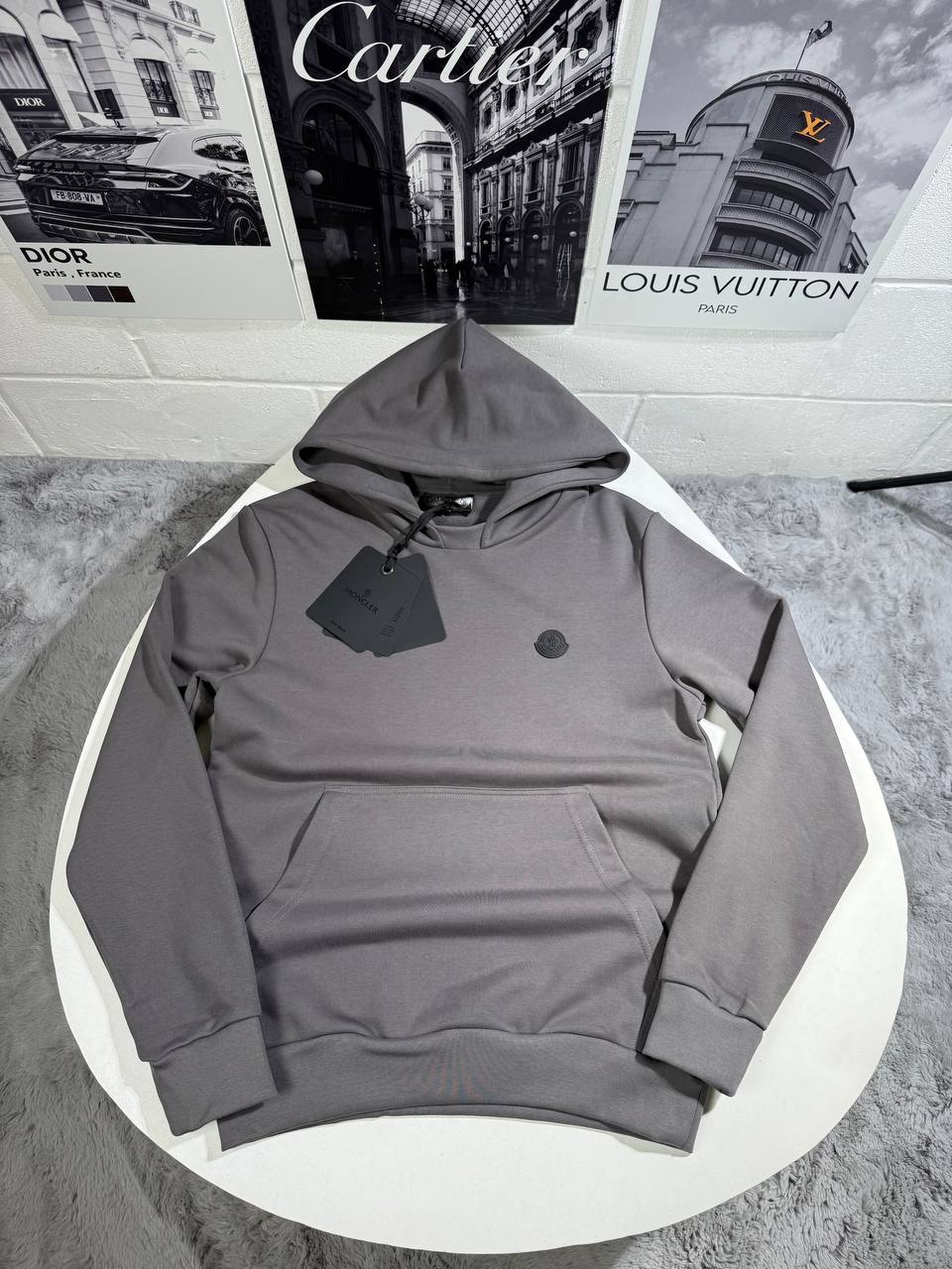 Moncler Tonal Back Logo Cotton Hoodie in Multiple Colors Best Sale UK Reps AAA Quality