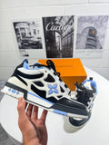 Louis Vuitton LV Skate Low Top Skateboard Mens Trainers in Black/Blue Color Best Sale UK Reps AAA Quality